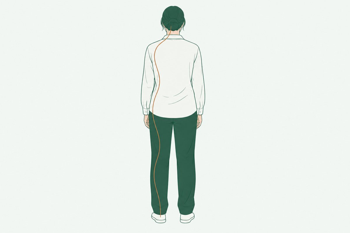 足元から首まで、途切れずに続いています